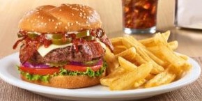 Denny’s Flamin’ 5-Pepper Burger