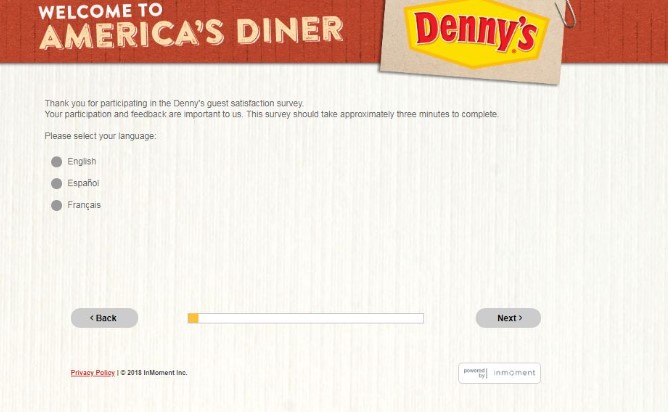 Denny's Survey at www.Dennyslistens.com